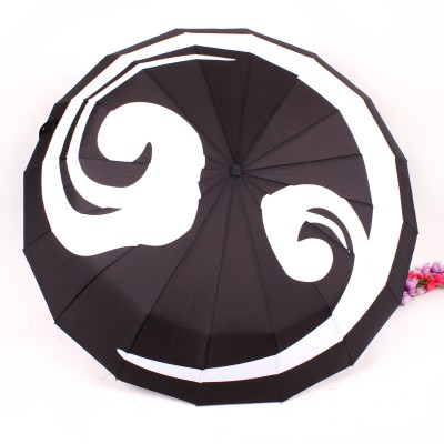 new innovative big size good quality wave design umbrella 3 fold full automatic 16k 23inch umbrella