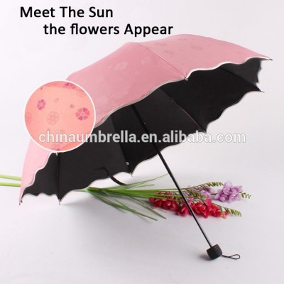 umbrella New Style Touch Sunlight Appear Flower Pattern umbrella Fold Umbrella